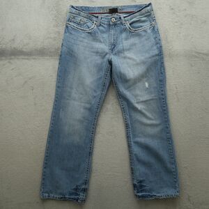 Helix Jeans Mens Fits 36x32 (No Tag) Blue Bootcut 100% Cotton Denim Distressed